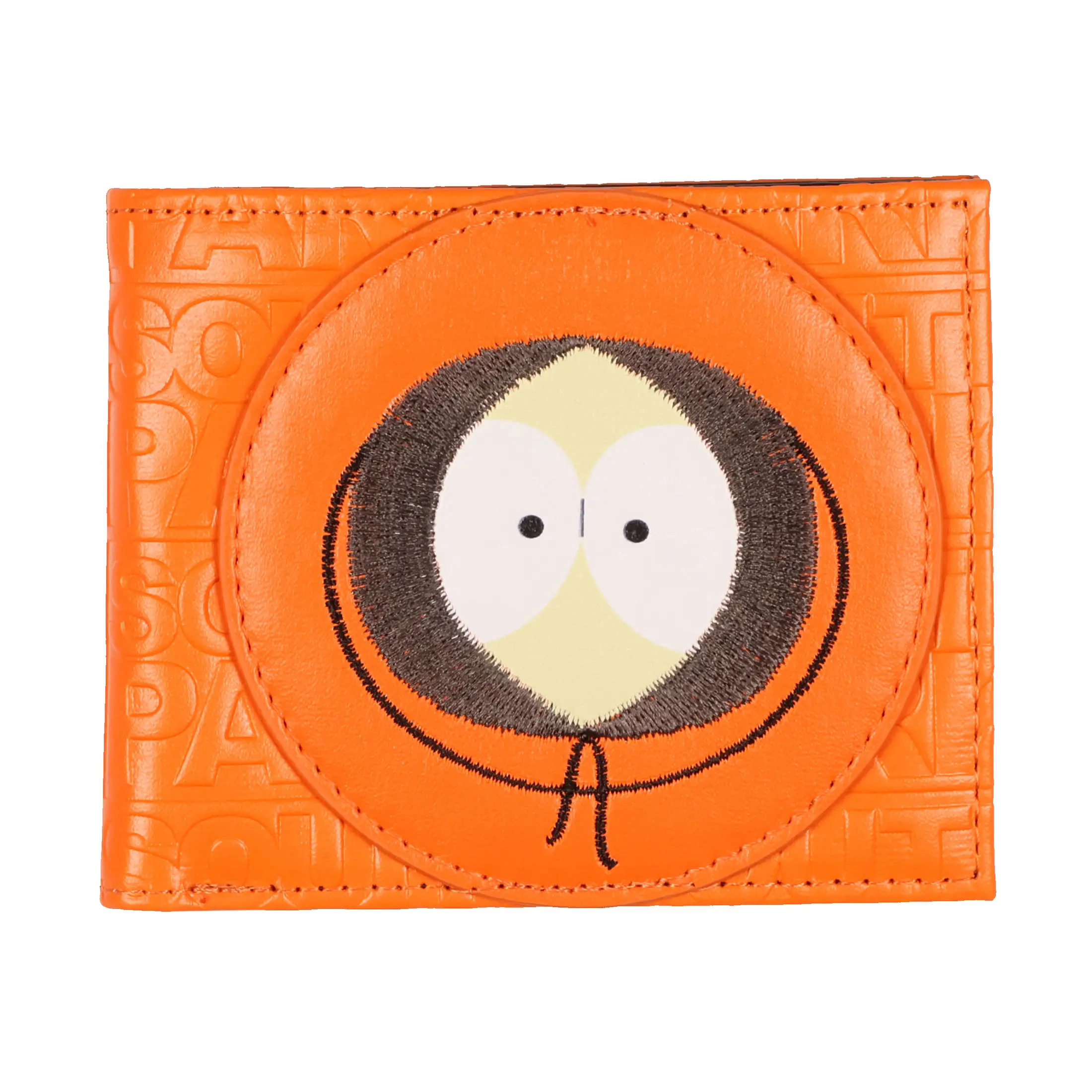 South Park Bi-Fold Wallet Allover Embossed Embroidered Kenny Face Design Billfold