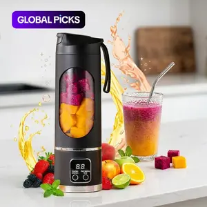 Portable 15.22oz USB Rechargeable Personal Blender with LED Display, Durable ABS Material, Perfect for Smoothies & Juices, Home Kitchen Essential, USB Rechargeable Blenders #GLOBAL PICKS