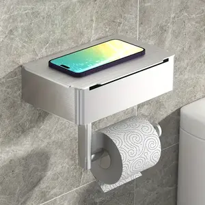 Wall-mounted tissue holder for bathrooms, paper holder without drilling for toilet paper, bathroom privacy tissue box, roll paper holder, wet wipe box