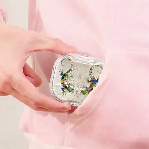 Double Gecko Print Retainer Case, Pair of Lizards Orthodontic Storage Box, Portable Dustproof Container for Orthodontic Dental Appliances