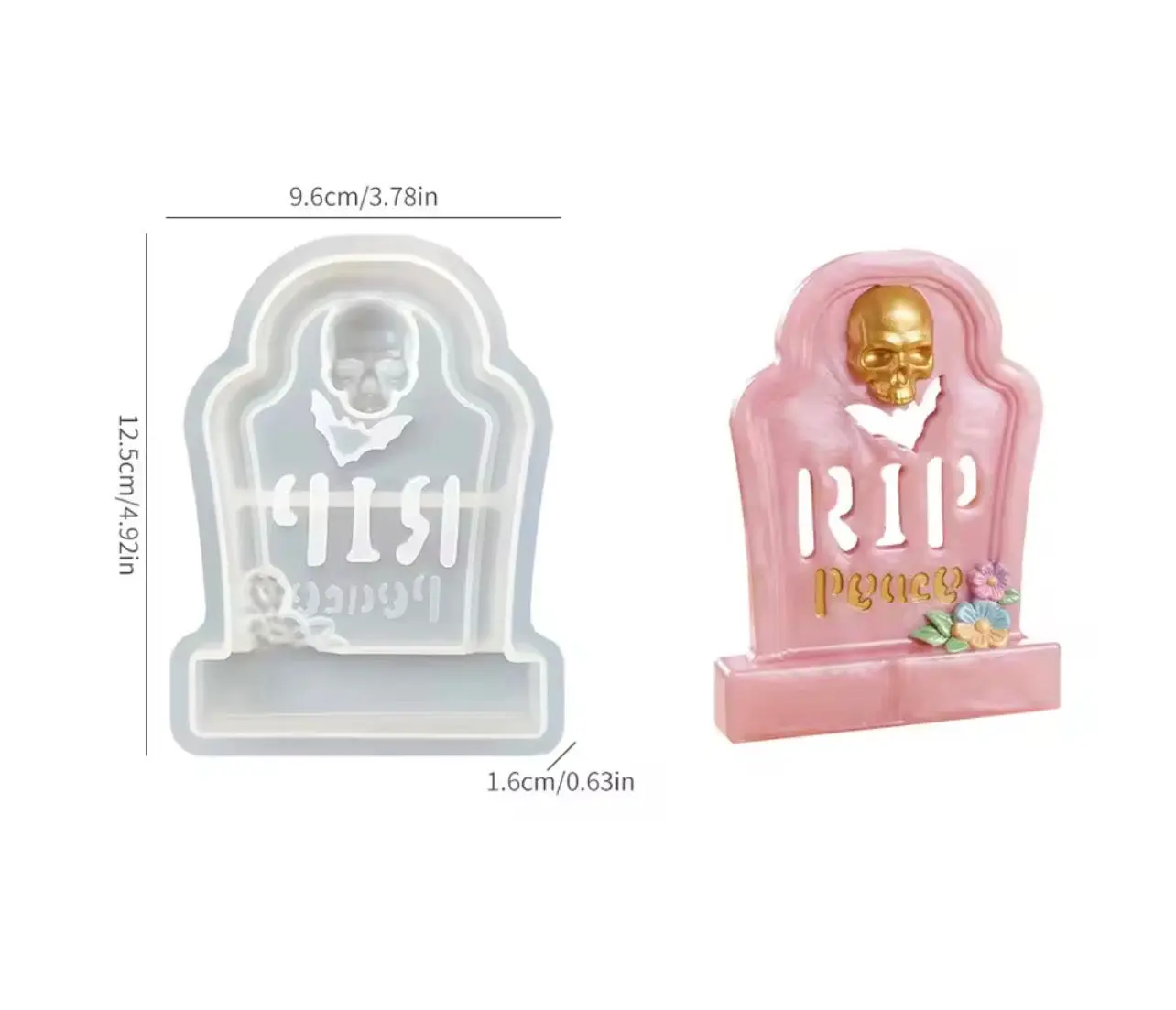 Headstone Halloween Skull Silicone Resin Mold