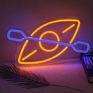1PC Dimmable “Kayak” Neon Sign, Coastal Cool Nautical Vibe LED Wall Decor for Beachy, Relaxing Spaces