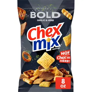 Chex Mix Bold Garlic and Herb Snack Mix, Family Size, Snacks, 13.5 oz