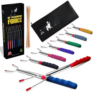 Smores Sticks for Fire Pit Extra Long - Marshmallow Roasting Sticks Smores Kit -Smore Skewers Hot  Fork Campfire Cooking Equipment, Camping Essentials, Outdoor Campfire Accessories 45"8Pack