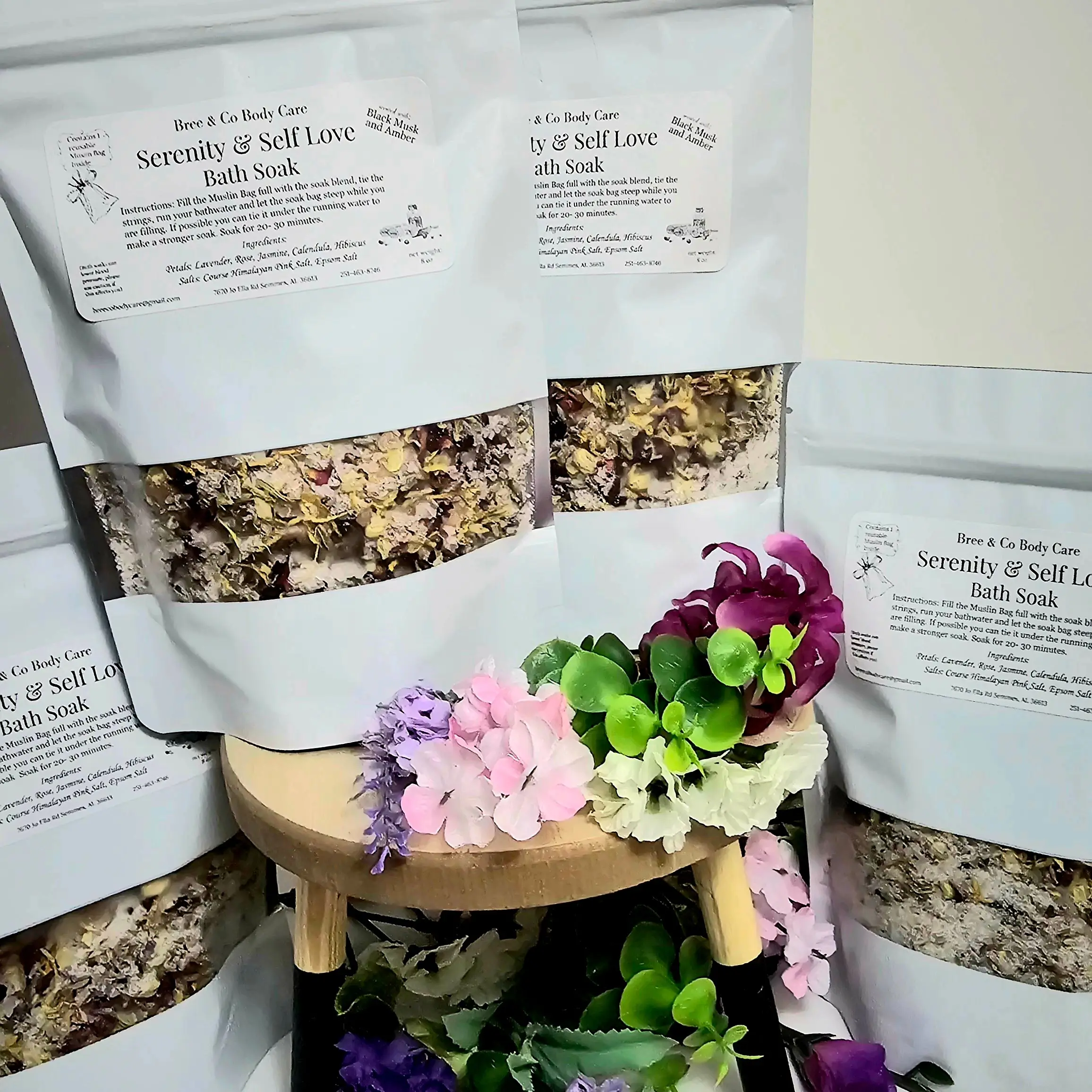 Serenity and Self Love Herbal Sea Salt Bath Soak for Relaxation and Health Body Care Blend Comfort Scent