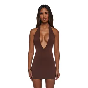 Solana Bodycon Mini Dress - Brown