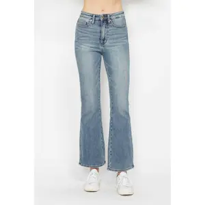 Judy Blue Full Size Tummy Control Back Embroidered Pocketed Bootcut Jeans Plus Size