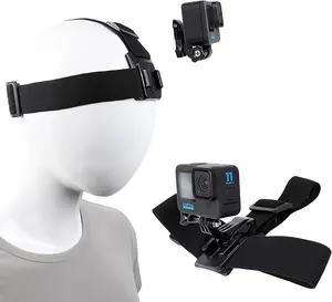 PellKing Quick Release Head Strap Mount Compatible with GoPro Hero 13 12 11 10 9 8 7 6 5 Blcak,Insta360 X3 X2 RS R/DJI Osmo Action 5 4 3 2 Camera Head Holder