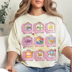 Retro TV Channel Movie Television T-Shirt, Family Matching Shirts, TV Channel High School Musical Hannah Montana Shirt