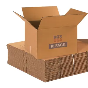 Moving Boxes Medium 18"L x 14"W x 12"H 10-Pack | Corrugated Cardboard Box for Shipping, Mailing, Packing, Packaging and Storage 18x14x12