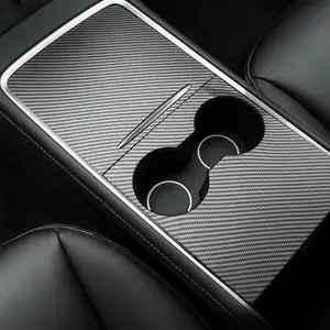 Carbon Fiber Style Center Console Protection Cover for Model 3 (2021–2022) & Model Y (2021–2022) – PET Scratch-Resistant Interior Upgrade