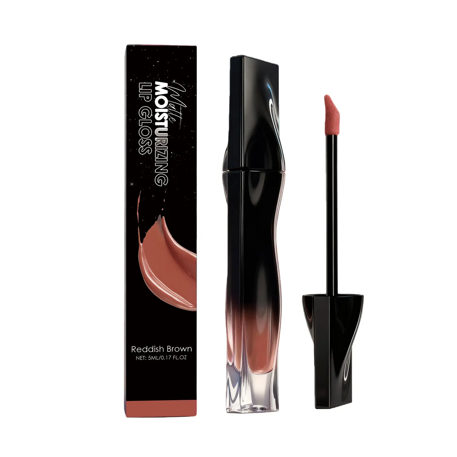 Long-Lasting Moisturizing Matte Lip Gloss - Non-Drying Reddish Brown Nude Lip Treatment, Velvety Soft for Youth, Casual Street Style & Daily Office Makeup (5ml, Contains Neither Harmful Additives, None Included)