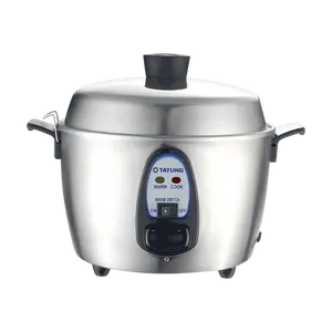 TATUNG 6-Cup Multi-Functional Rice Cooker - Stainless Steel Steamer & Slow Cooker - TAC-06KN(UL) - Essential Taiwanese Kitchen Appliance