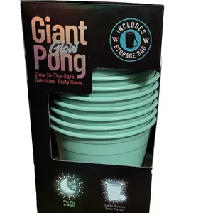WildSide Giant Pong Glow in The Dark Oversized Party Game with Storage Bag Includes Jumbo Glowing Game Pieces for Memorable Events