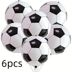 22-Inch Large Round Football Foil Balloon, 4D Design, Party Decoration, Birthday, Sports Events, Outdoor Indoor Use