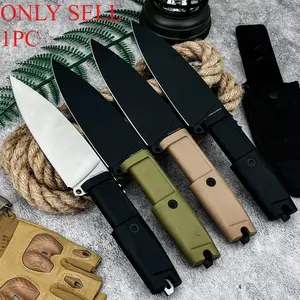 Bushcraft Fixed Blade Knife with Sleeve 8Cr13Mov Blade Forprene Handle EDC Camping Tools High Hardness Carry Survival Outdoor Knife