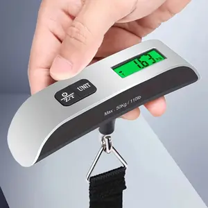 Portable Digital Luggage Scale With Backlit LCD Display Ergonomic T-Shaped Design, 110lb/50kg Capacity, Battery Powered, Unit Conversion Kg/lb/oz/g, Strap For Easy Carrying Travel Essential, Luggage Weighing Compact Scale Sturdy Strap
