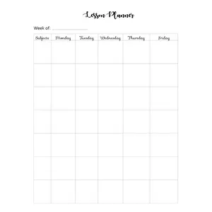 Weekly Lesson Planner for 9 Disc Medium Size Planners Teacher Lesson Plan Inserts Refill Homeschool Planner, 9-Disc Printed Planner for 7x9.25 Medium Size 9-Ring Planners