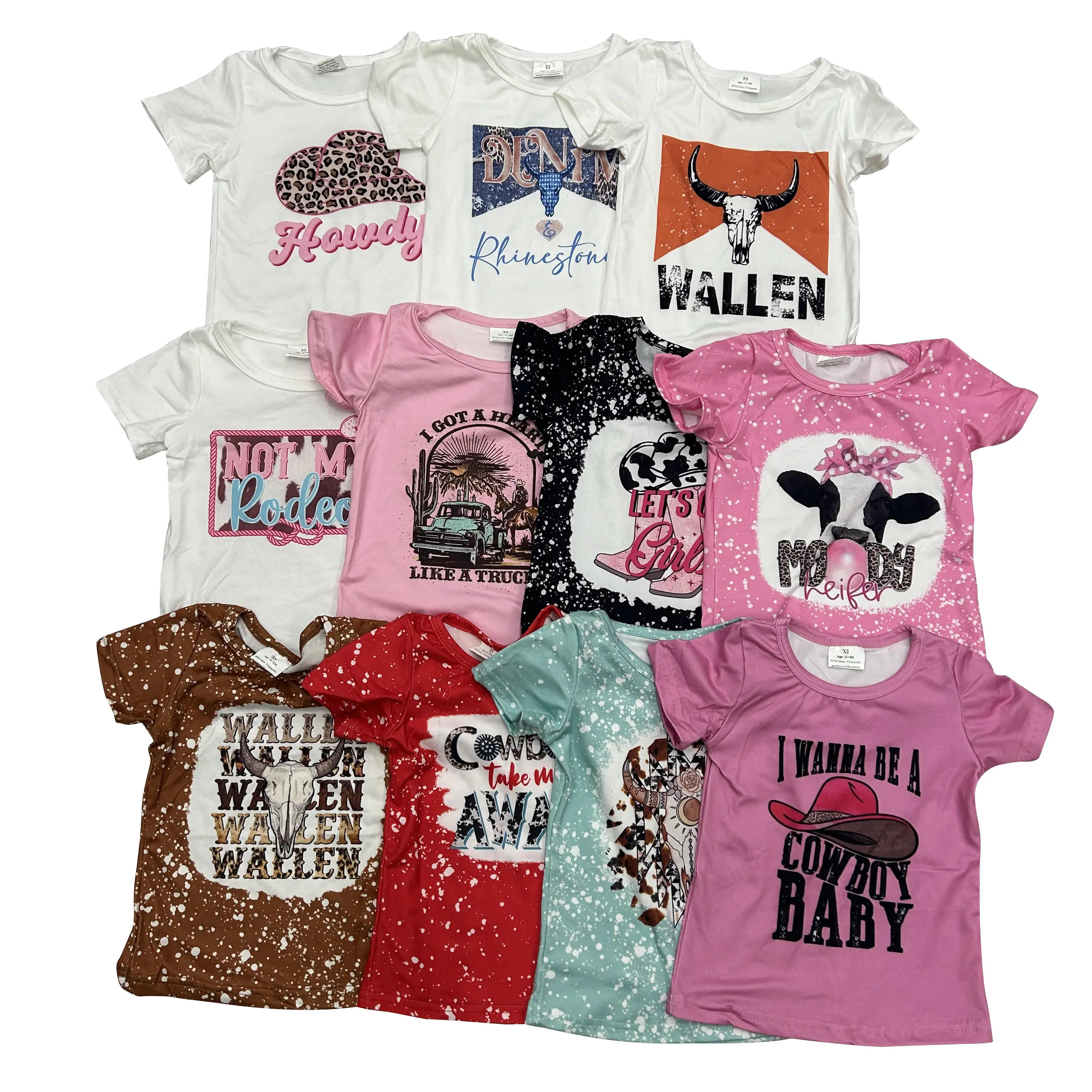 Kids Clothes Girls Top Western Cowgirls Soft Summer Short Sleeve T-shirts,Girls Clothing Cute Casual Graphic Tees