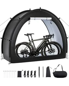 Outdoor Bike Storage Tent With Fan-Shaped Design, Waterproof Weatherproof Bicycle Shelter For 1 To 2 Bikes, Portable Backyard Garage-Grade Tent For Outdoor Parking, Camping, And RV Use