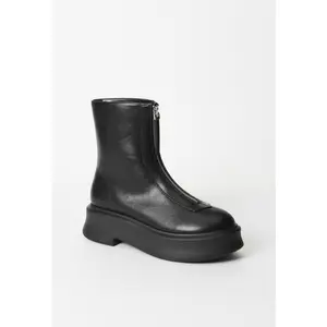 JUST FAB Combat Bootie Functional Front Zipper Women Platform