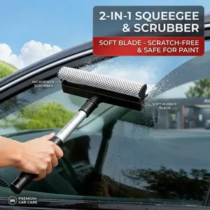 Multifunctional T-Shaped Squeegee for Windows and Glass, Sponge Window Cleaning Scraper, Scratch-Free Wiping Tool, Home Bathroom Mirror Floor Car Wash