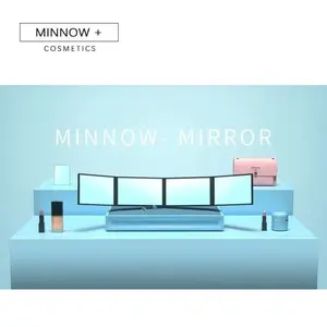 Portable Folding Makeup Mirror, Four-Fold Compact Design, Ideal for On-The-Go Touch-Ups, Convenient Carry Case Included