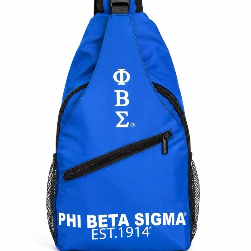 Phi Beta Sigma Men's Fashion Crossbody Sling Bag - Multifunctional Travel Crossbody Bag with Multi-Zippers, Ideal for Chapter Events, Fashion Crossbody Bag