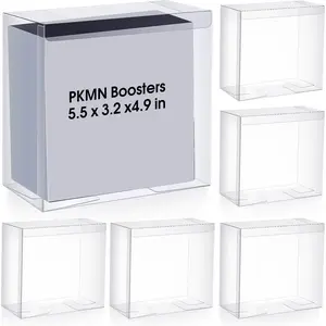 6 Pack Plastic Booster Box Protector 0.50mm Thick Clear Display Box Plastic Display Case Compatible with English Modern Booster Boxes Collectors Cards Protector Card Hobby Box