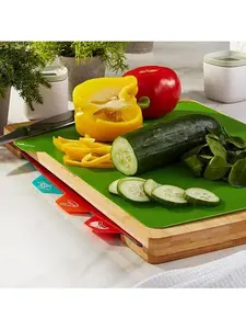 BergHoff Bamboo 5-piece Cutting Board with 4 Multi-Colored Inserts