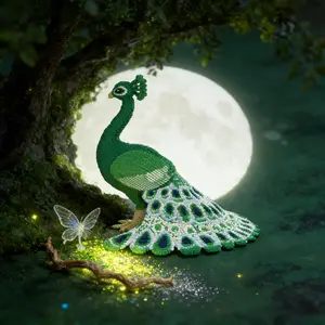Peacock Pattern 3D Puzzle Building Blocks Decoration, Home Office Shelf Decor, Party Tabletop Display, Ideal Gift for Holidays