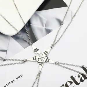 Korean Version of Multi Person Patchwork Necklace Best Friends Letter Combination Pendant Friendship Collarbone Chain