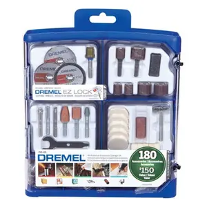 Dremel 710-09 180-Piece All-Purpose Rotary Tool Accessories Kit, for Cutting Tasks and Metal Part Work, Home Tool Set, Tool Kit Set