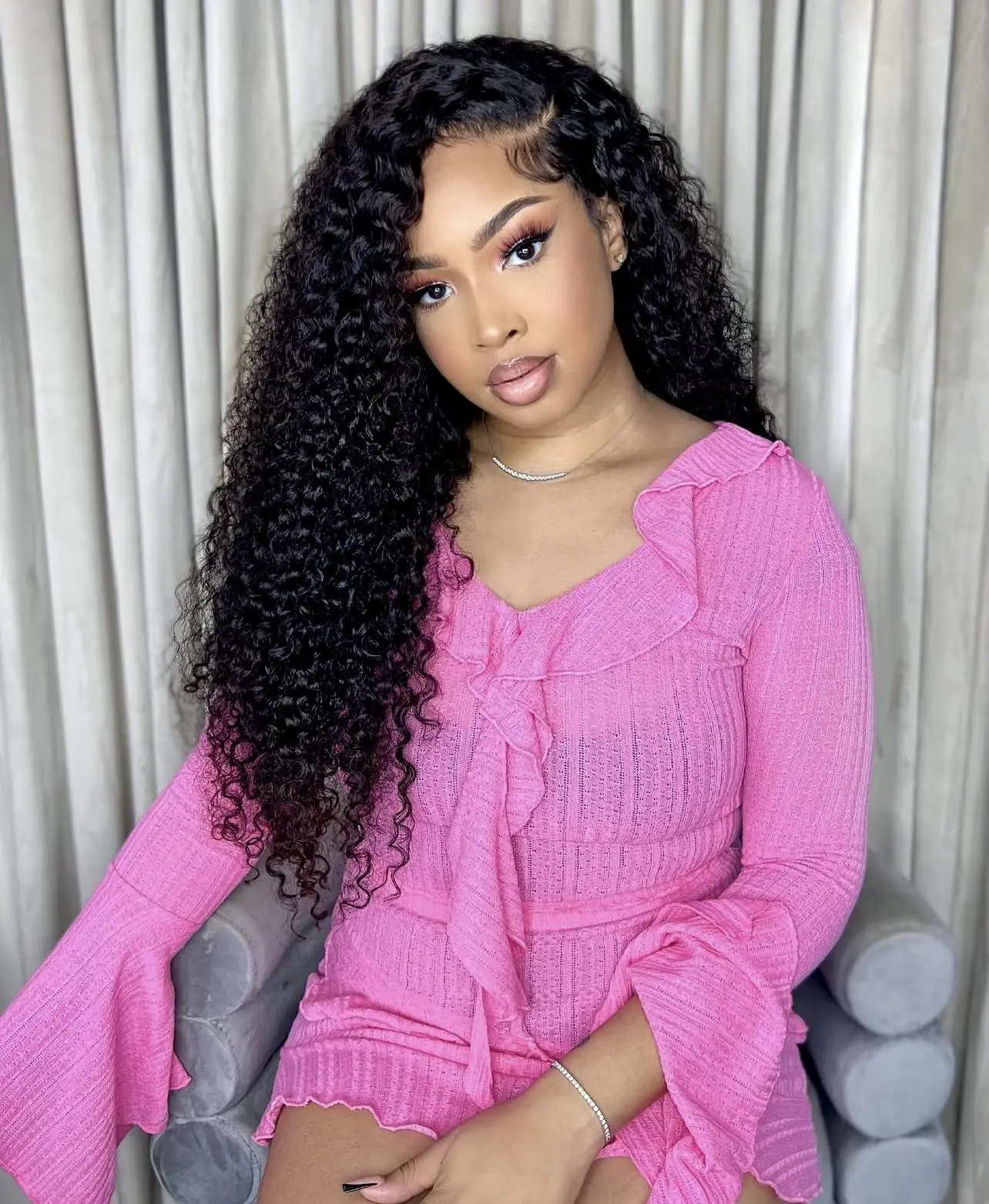 NEW KEPHARE Curly Wig Human Hair Glueless Wigs Human Hair Pre Plucked Pre Cut 5x5 Wear And Go Glueless Deep Wave Wig HD Lace Closure Wigs Human Hair For Black Women 200% Density Black Color
