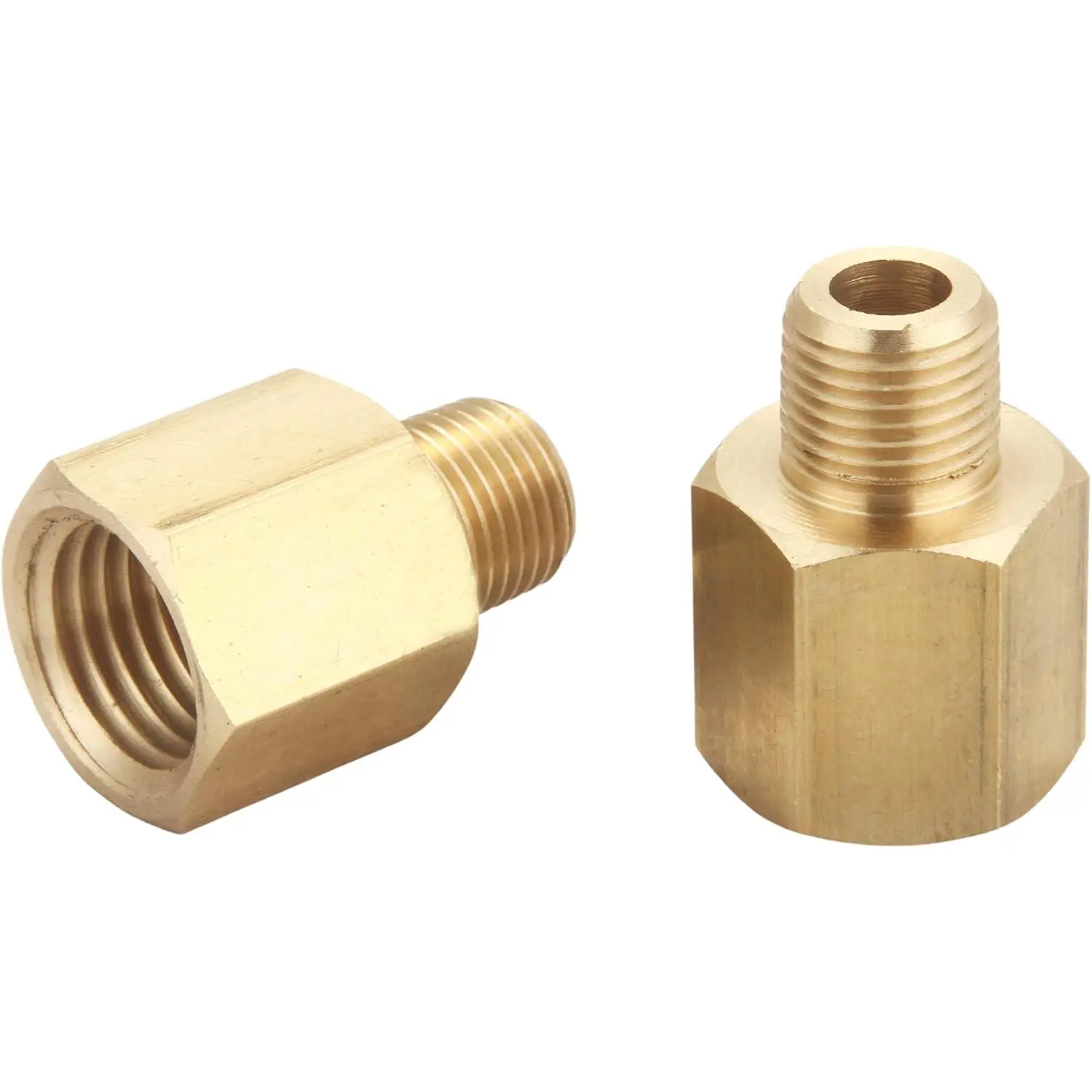 High Quality Brass Pipe Reducer Adapter (1/4 inch Female to 1/8 inches NPT Threaded Male, Deep Threads, Slip Proof, Water-Resistant) for Pipe, Fitting Connections, 2 Piece Sets, Fuel