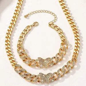 Butterfly Cuban Necklace or Bracelet for Women woman jewelry