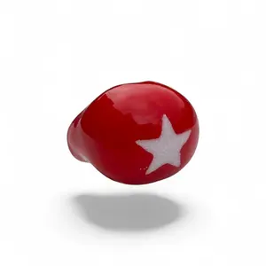 Star Nose Series - Gloss Finish Silicone Clown Nose with White Glitter Star Design – Available in Classic, Joan Mankin, Julie Goell & BOZO Shapes | Fun Red or Custom Colors Costume Accessory for Adults & Performers