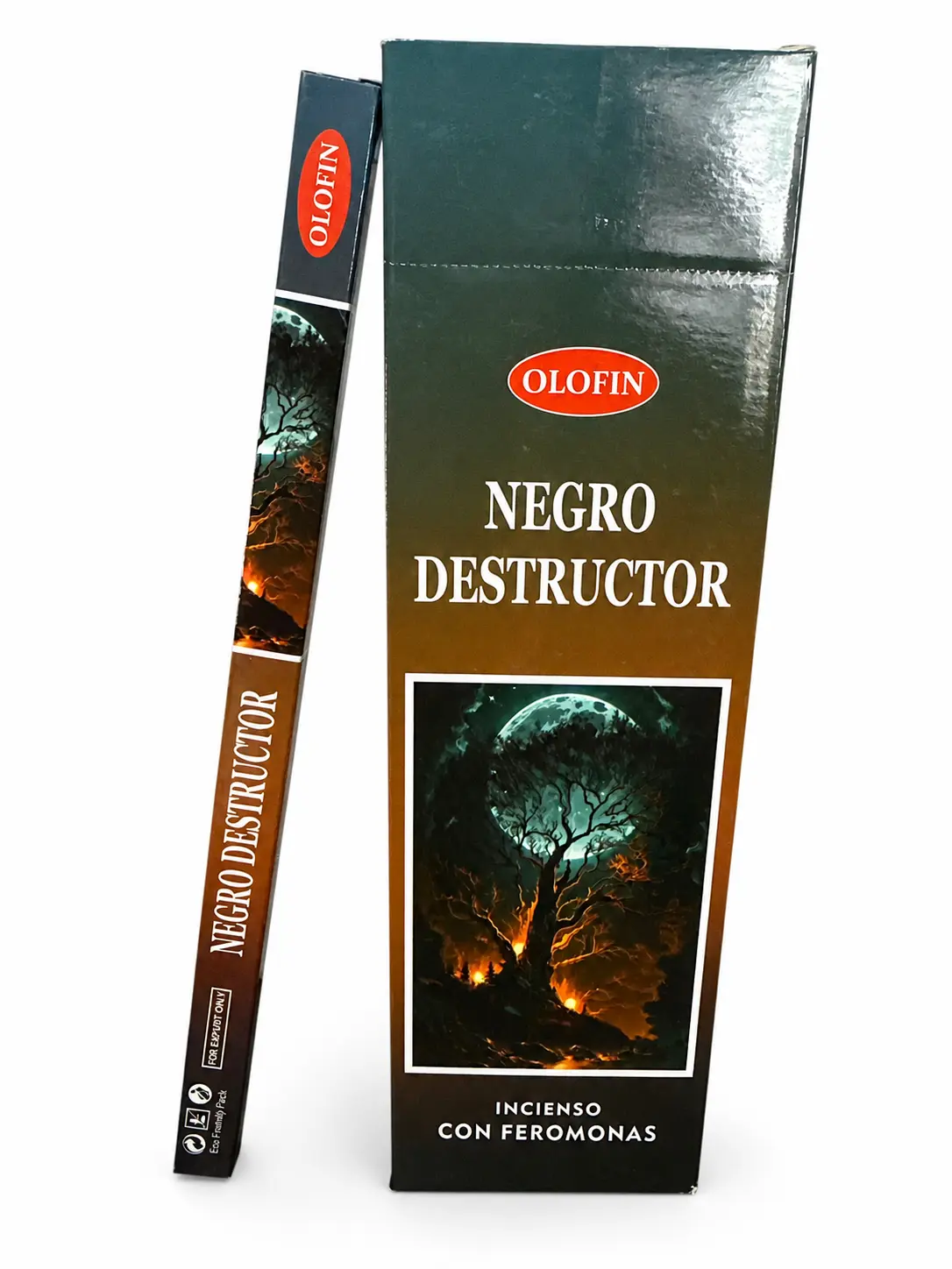 OLOFIN Negro Destructor Incense - 8 Count - Remove Negative Energy & Spiritual Blockages - Enhance Protection & Personal Power - Pheromone-Infused