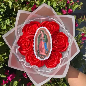 7 rose .. Virgin Mary flower bouquet gifts graduation season mother day Artificial Red Roses