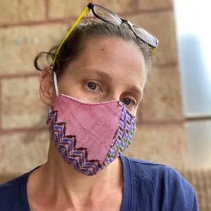 Reusable Face Mask in Pink Keffiyeh Fabric from Palestine