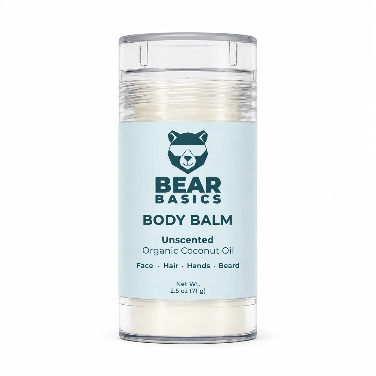 Bear Basics Coconut Oil Body Balm – Unscented Multi-Use Moisturizer Stick for Face, Beard, Hair & Body, Made in Colorado