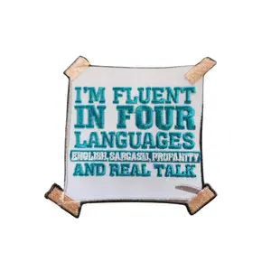 Patch Party Club, (1-pc) "I'm Fluent in 4 Languages" Quirky and Fun Statement Patch, Size 3", For Jackets, Trucker Hats, Shoes, and Bags, DIY