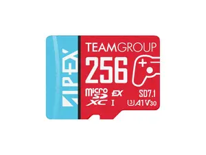 Team 256GB APEX SD7.1 MicroSD Express UHS-I/U3 Memory Card with Adapter, compatible with Nintendo-Switch2, Steam Deck, and ROG Ally, Speed Up to 800MB/s(TAPMSDE256GIV30A102)