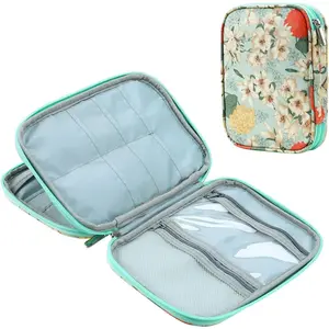 Knitting Needles Case Crochet Hooks Organizer Zipper Bag Portable Travel Storage Pouch for Circular Knitting Needles Crochet Hooks Sewing Tools
