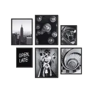 Nightlife Gallery Wall Set of 6 - Artistic Wall Decor Print for Room Aesthetic and Vibe