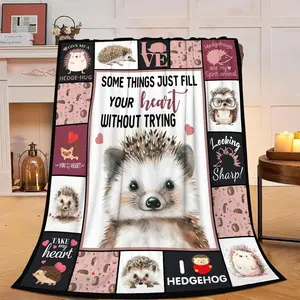 Hedgehog Blanket Soft Cozy Throw Blanket Gifts for Hedgehog Lovers Stuff Super Plush Warm Men Women Flannel Gift Blankets for Kids Adults