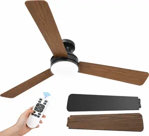 Vecotost 52" Ceiling Fan with Lights, Dual-color fan blades，6-Speed Reversible Motor, Mount Ceiling Fan,Full-Spectrum Lighting, Quiet Reversible Motor, Edge Ambient Lights, Smart Lighting Solutions, summervibes