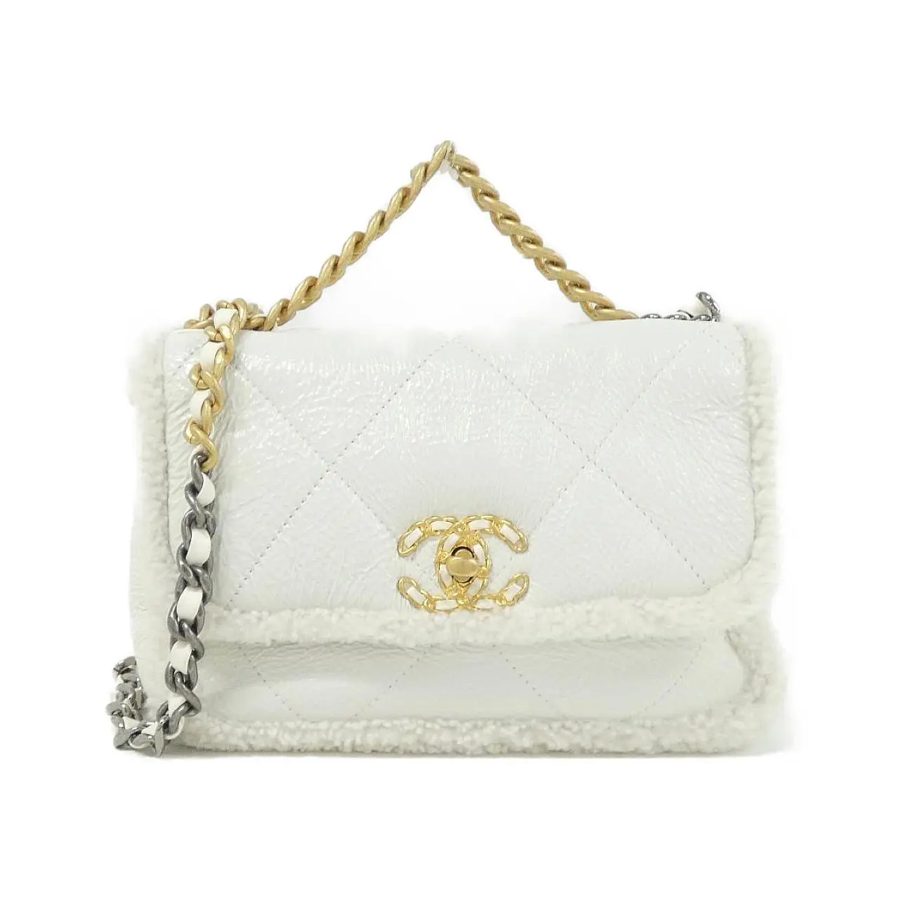 Pre-owned CHANEL Lambskin Shoulder Bags 19 Shearling Shoulder Bag