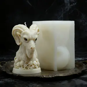 Baphomet Goat Head Sculpture Candle Silicone Mold, 3D Demon Goat Plaster Tool, Gothic Skull Decor Candle Mould, DIY Evil Goat, Occult Satanic Decorative Candle for Home, Altar, Halloween Decor Unique Dark Aesthetic Gift