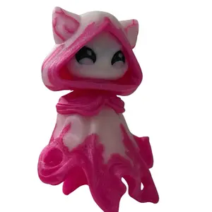 Flexi Glow in the Dark Floaty Ghost Figurine Sparkling Glitter White Base with Blue Black Pink Hues Unique Interactive Decor for Shelves or Desks Decoration Ornaments